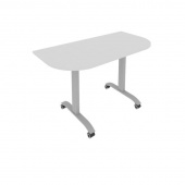 Стол складной мобильный радиусный (серый, 1300x650x757)