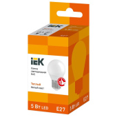 Лампа светодиодная IEK Eco G 5Вт E27 3000К 450Лм 230В LLE-G45-5-230-30-E27