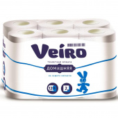 Бумага туалетная Veiro 2-слойная белая (12 рулонов в упаковке)