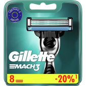 Сменные кассеты для бритья Gillette Mach 3 (8 штук в упаковке)