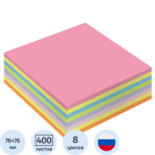 Стикеры 76х76 мм Attache Simple куб неоновые 8 цветов (1 блок на 400  листов)