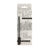 Набор линеров Sketch&Art черные (4 штуки в упаковке, толщина линии 0.05, 0.2, 0.2 и 0.3 мм)