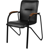 Конференц-кресло Easy Chair Samba Black черный/орех (экокожа,  металл  черный)