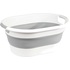 Таз Idea Флекс 25 л пластик овальный белый/серый (с ручкой для  переноски, складное)