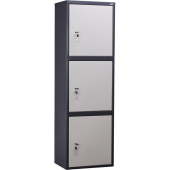 Шкаф металлический (архивный) для документов Aiko SL-150/3T (серый,  460x340x1490 мм)