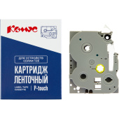 Картридж Комус TZE-153 для принтера этикеток Brother (24 мм х 8 м, цвет ленты прозрачный, шрифт синий)