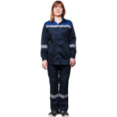 Костюм рабочий летний женский л20-КБР с СОП синий/васильковый (размер 60-62, рост 158-164 см)