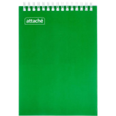 Блокнот Attache 60 листов темно-зеленый в клетку на спирали (140х195 мм)