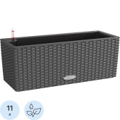 Кашпо с автополивом Lechuza Balconera Cottage 50 11 л с внутренней  вставкой 8 л гранит (50x19x19 см)