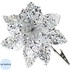 Новогоднее украшение на ёлку Magic Time Цветок серебристый на клипсе  (12x12x10 см)