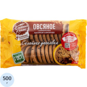 Печенье овсяное Хлебный спас с кусочками шоколада 500 г купить в интернет-магазине товаров для офиса и дома ТопГрад с доставкой