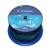 Диск CD-R Verbatim 700 МБ 52x cake box 43351 (50 штук в упаковке)