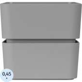 Кашпо с поддоном La decoro Фиори 0.45 л серый жемчуг (8.6x9.6 см)