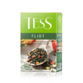 Чай листовой зеленый Tess Flirt 100 г (клубника, персик)