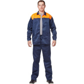 Костюм рабочий летний мужской л16-КБР синий/оранжевый (размер 120-124  (60-62), рост 158-164) купить в интернет-магазине товаров для офиса и дома ТопГрад с доставкой