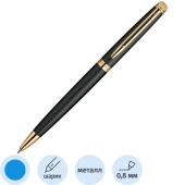 Ручка шариковая Waterman Hemisphere Matt Black GT цвет чернил синий,  цвет корпуса черный (артикул производителя S0920770)