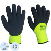 Перчатки рабочие утепленные Scaffa Восход NM1355DF-HY/BLK акриловые с латексным покрытием желтые/черные (13 класс вязки, размер 10, XL)