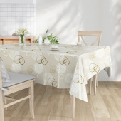 Скатерть клеенка на стол Kitchen World Круги 140х180 см ПВХ бежевая