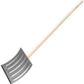 Лопата для уборки снега Сибртех сталь 42x37 см с черенком 118 см  (металлическая накладка, с ребрами жесткости)