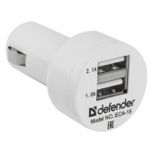 Зарядное устройство Defender ECA-15 2 порта USB, 5V/2А, пакет