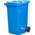 Контейнер-бак мусорный 240 л на колёсах с крышкой с педалью пластик  синий (106x58x73 см)