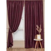 Комплект штор Amore Mio Однотонный софт 42002-048 (2 портьеры 150x270 см) бордовый