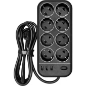 Сетевой фильтр Powercom SP-08 USB03AB на 8 розеток 3 метра