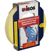 Клейкая лента малярная для изогнутых поверхностей Unibob желтая 19 мм х 25 м