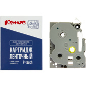 Картридж Комус TZE-231 для принтера этикеток Brother (12 мм х 8 м, цвет ленты белый, шрифт черный)