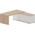 Стол руководителя Norman NR180TSDOWBLOW угловой с тумбой правый (дуб  светлый/белый, 1800х1800х735 мм)