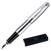 Ручка перьевая Parker Urban Metro Metallic CT цвет чернил синий цвет корпуса серебристый (артикул производителя 1931605)