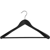 Вешалка-плечики Attache CU9632М-B анатомическая деревянная с  перекладиной черная (размер 48-50)
