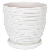 Горшок для цветов Рельеф 4.7 л белый (21.5х20 см)