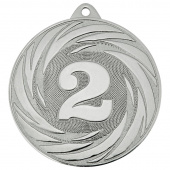 Медаль призовая 2 место 70 мм серебристая