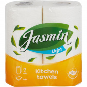 Полотенца бумажные Jasmin Light 2-слойные белые 2 рулона по 12 метров