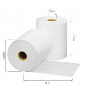 Чековая лента из офсетной бумаги 57 мм (диаметр 60 мм, намотка 55 м, втулка 12 мм)