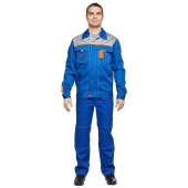 Костюм рабочий летний мужской л10-КБР васильковый/серый (размер 56-58, рост 182-188 см)