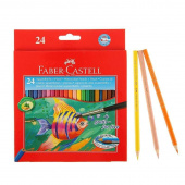 Карандаши цветные акварельные Faber-Castell 24 цвета шестигранные с кистью