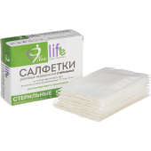 Салфетка марлевая Навтекс Life cтерильная 5х5 см 12-слойная плотность 36 г (10 штук в упаковке)