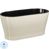 Горшок для цветов Idiland Lira 4 л с внутренней вставкой 2.8 л бежевый  (14x14.5 см)