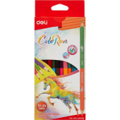 Карандаши цветные Deli ColoRun 24 цвета трехгранные двухсторонние (EC00520)