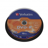 Диск DVD-R Verbatim 4,7 GB 16x (10 штук в упаковке)