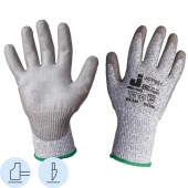 Перчатки Jeta Safety JCP051 для защиты от порезов с полиуретановым покрытием (13 класс, 7 нитей, размер 8, М)