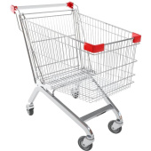 Тележка покупательская А 60 БДСПОП (серый/красный пластик, сталь)