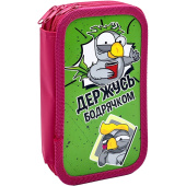 Пенал трехсекционный Мультяшный попугай