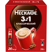 Кофе порционный растворимый Nescafe 3 в 1 классический 20 пакетиков по 14.5 г купить в интернет-магазине товаров для офиса и дома ТопГрад с доставкой