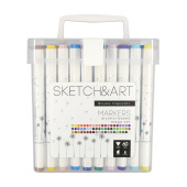 Набор маркеров Sketch&Art двухсторонних 60 цветов (толщина линии 3 мм) купить в интернет-магазине товаров для офиса и дома ТопГрад с доставкой