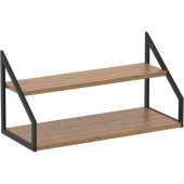 Полка настенная/настольная Комус Онега-8 чёрный муар/дуб вотан 600х250х300 мм