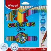 Карандаши цветные Maped Color'Peps Star 24 карандаша 24 цвета  трёхгранные