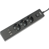 Удлинитель Power Cube 3 розетки + USB 1.9 м с заземлением и выключателем (PC-6B-2M)